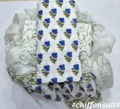 Latest Coton Dress Materials With Chiffon Dupatta (27)