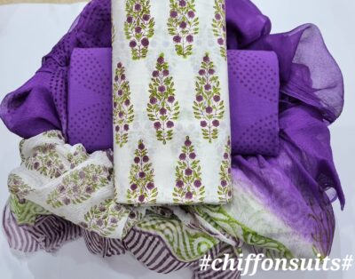 Latest Coton Dress Materials With Chiffon Dupatta (29)