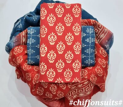 Latest Coton Dress Materials With Chiffon Dupatta (34)