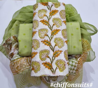 Latest Coton Dress Materials With Chiffon Dupatta (35)