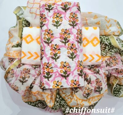 Latest Coton Dress Materials With Chiffon Dupatta (40)