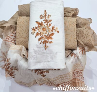 Latest Coton Dress Materials With Chiffon Dupatta (43)