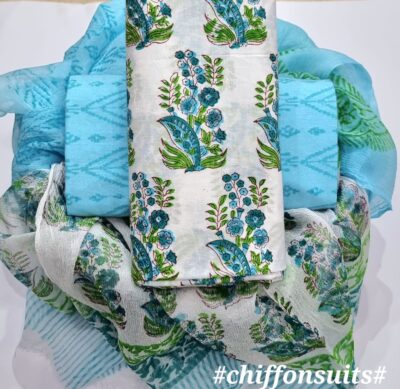 Latest Coton Dress Materials With Chiffon Dupatta (46)