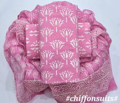 Latest Coton Dress Materials With Chiffon Dupatta (5)