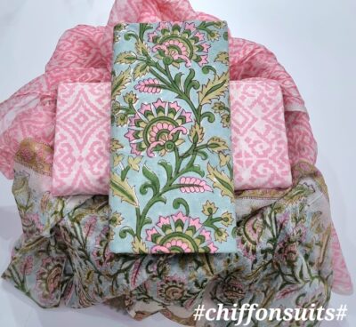 Latest Coton Dress Materials With Chiffon Dupatta (7)