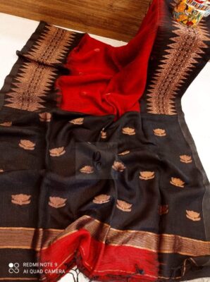 Exclusive Linen Jamhani Sarees With Blouse (1)