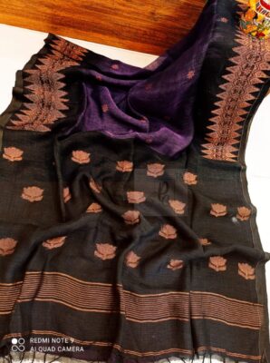 Exclusive Linen Jamhani Sarees With Blouse (3)