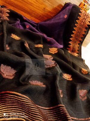 Exclusive Linen Jamhani Sarees With Blouse (5)