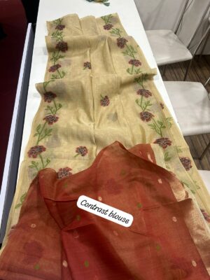 Handloom Woven Linen Tussar Fancy Sarees (22)