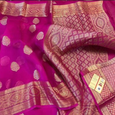 Latest Banaras Kora Silk Sarees With Price (9)