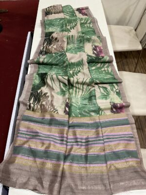 Soft Linen Tussar Sarees With Prints (17)