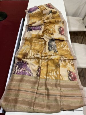Soft Linen Tussar Sarees With Prints (3)
