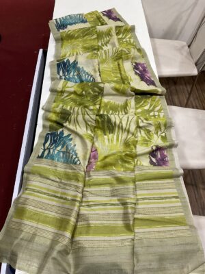 Soft Linen Tussar Sarees With Prints (8)
