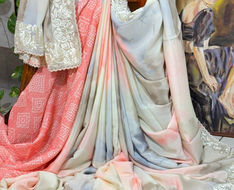 Latest Marble Printed Crepe Silk Sarees (20)