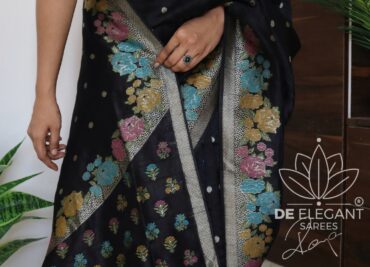 Beautiful Tussar Silk Meenakari Sarees (5)