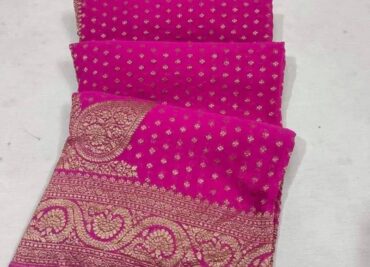 Pure Khaddi Georgette Sarees With Running Blouse (7)