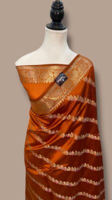 Banarasi Semi Raw Mango Silk Sarees (9)