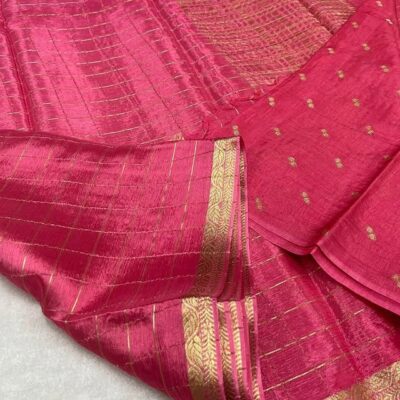 Beautiful Chinnon Viscose Sarees With Blouse (11)