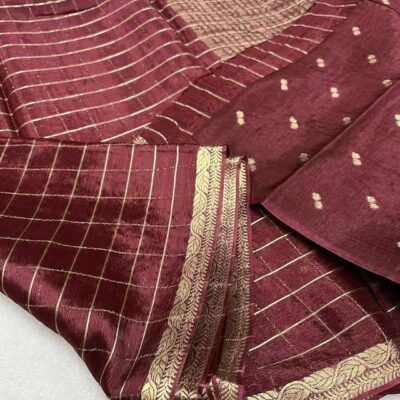 Beautiful Chinnon Viscose Sarees With Blouse (13)