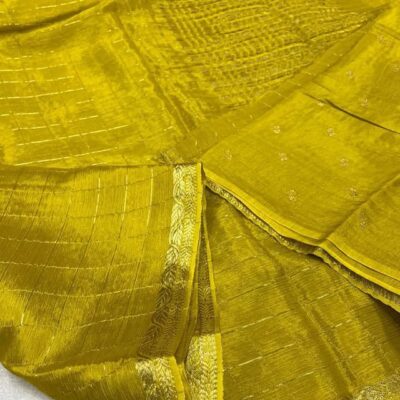 Beautiful Chinnon Viscose Sarees With Blouse (3)
