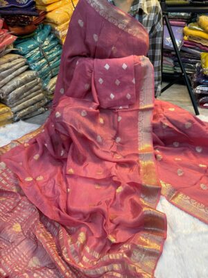 Beautiful Zari Weaving Chinnon Sarees (11)