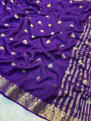 Beautiful Zari Weaving Chinnon Sarees (5)