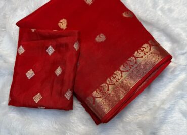 Beautiful Zari Weaving Chinnon Sarees (6)