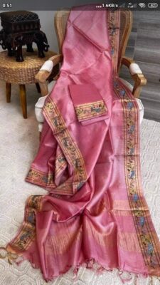 Embroidary Work Tussar Pure Silk Sarees (12)