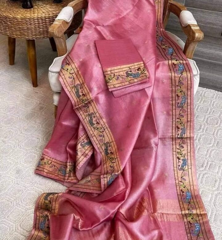 Embroidary Work Tussar Pure Silk Sarees (12)