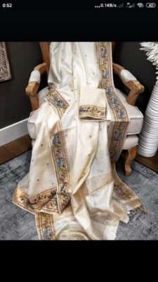 Embroidary Work Tussar Pure Silk Sarees (14)