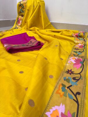 Embroidary Work Tussar Pure Silk Sarees (2)