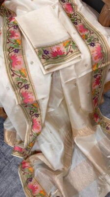 Embroidary Work Tussar Pure Silk Sarees (5)