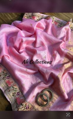 Embroidary Work Tussar Pure Silk Sarees (8)