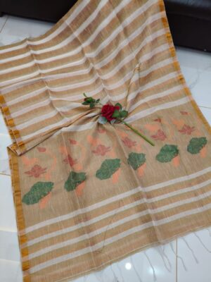Exclusive Hand Weaving Linen Jamdhani Sarees (3)