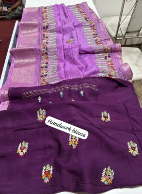 Exclusive Munga Silk Zari Checks Sarees (2)