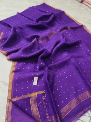 Exclusive Pure Muslin Sequence Hand Weaving Sarees (1)