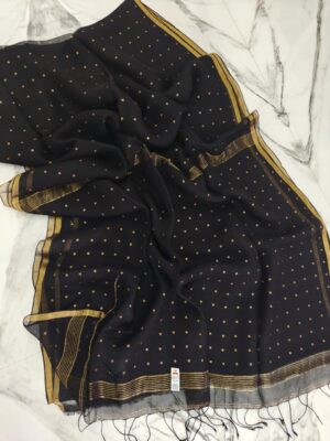 Exclusive Pure Muslin Sequence Hand Weaving Sarees (14)