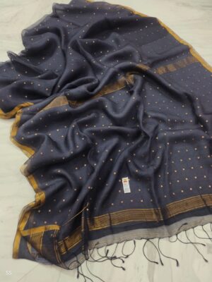 Exclusive Pure Muslin Sequence Hand Weaving Sarees (2)