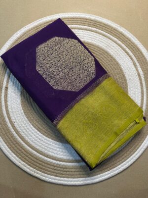 Latest Georgette Sarees With Contrast Blouse (6)