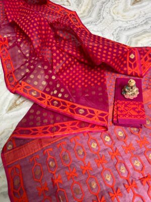 Premium Quality Dual Shade Dhakai Jamdhani Sarees (13)