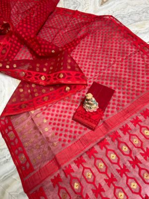 Premium Quality Dual Shade Dhakai Jamdhani Sarees (5)
