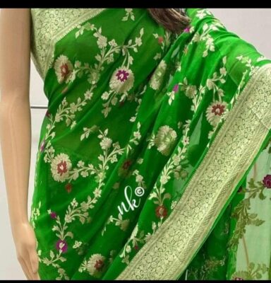 Pure Khaddi Georgette Sarees With Blouse (12)