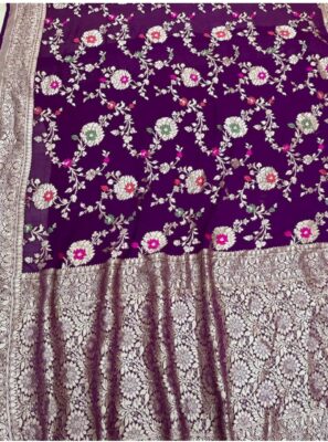 Pure Khaddi Georgette Sarees With Blouse (13)