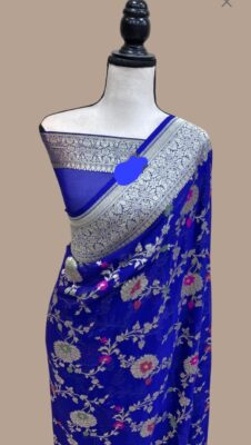 Pure Khaddi Georgette Sarees With Blouse (14)