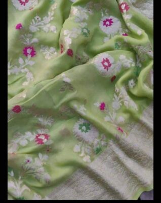 Pure Khaddi Georgette Sarees With Blouse (15)