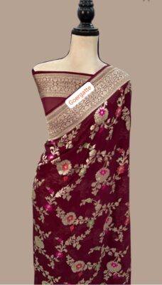 Pure Khaddi Georgette Sarees With Blouse (16)