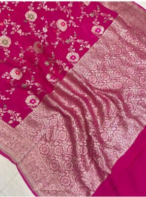 Pure Khaddi Georgette Sarees With Blouse (2)