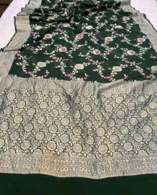 Pure Khaddi Georgette Sarees With Blouse (5)
