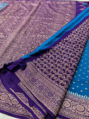 Pure Khadi Crepe Sarees With Blouse (1)