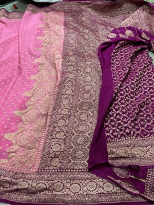 Pure Khadi Crepe Sarees With Blouse (11)